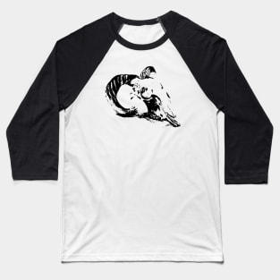 Mysterious Ram Skull (Black) Baseball T-Shirt